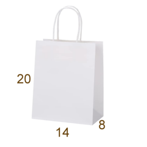 Bolsa de papel blanco 20X14X8