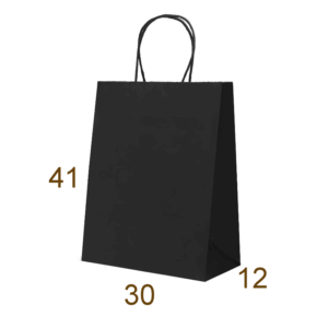 Bolsa de papel negro 41x30x12