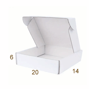 Caja de Cartón "PREMIUM" Blanco  20x14x6 cm Autoarmable